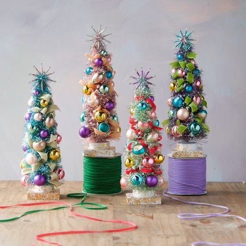 Pastel Vintage Tree with Glass Ornaments