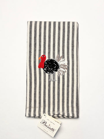 Turkey Embroidery on Pomelo Stripe Kitchen Towel (Turkey)