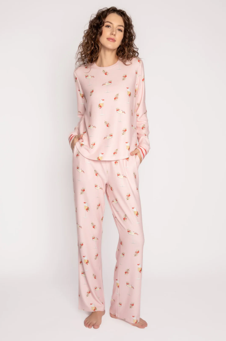 2 pc PJ set Cabins and Cocktails Pink