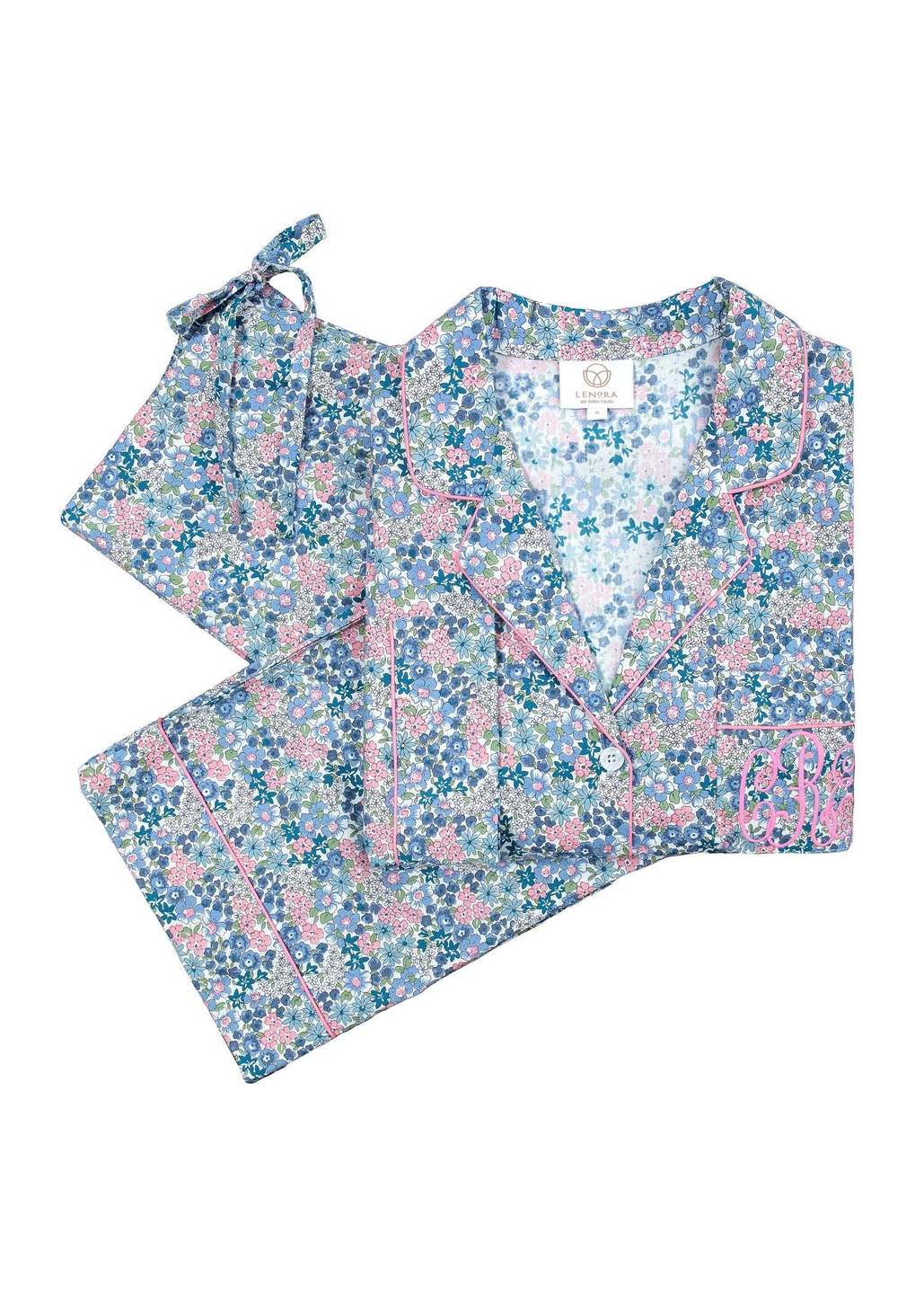 Blueberry Floral Classic Cotton Pajamas