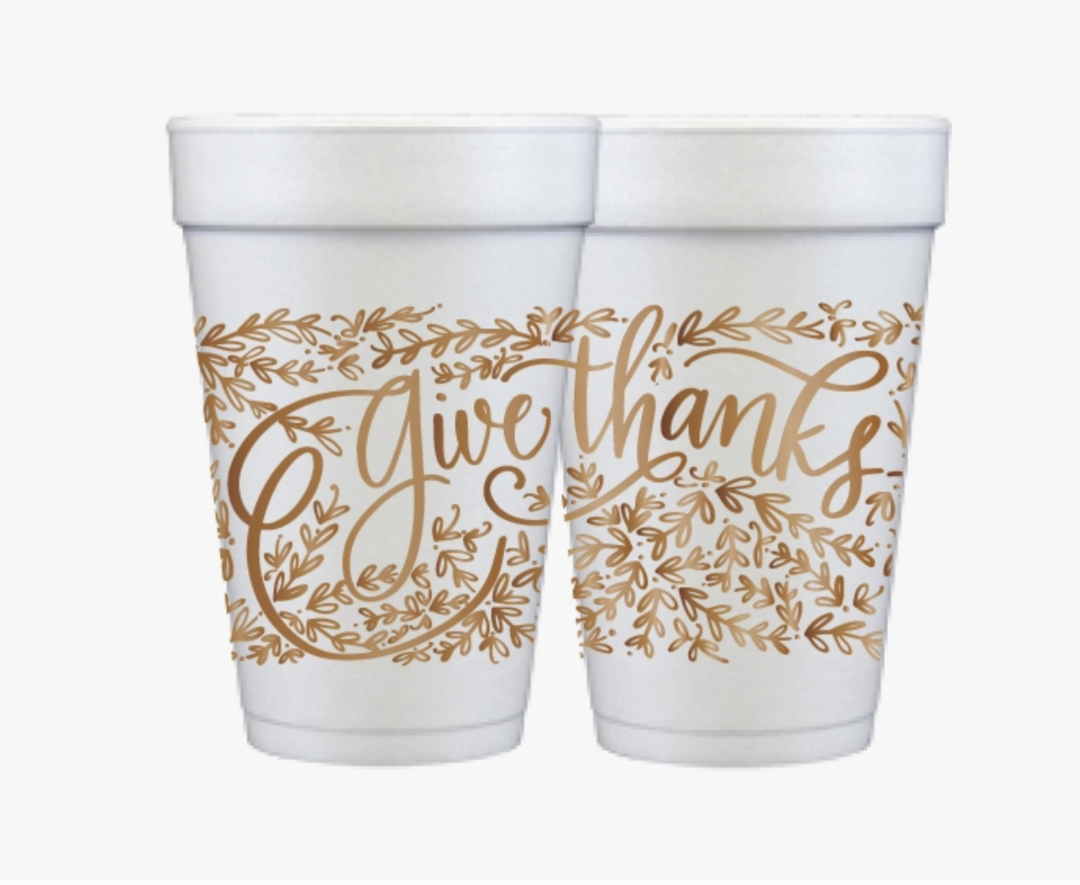 Give Thanks Foam Cups