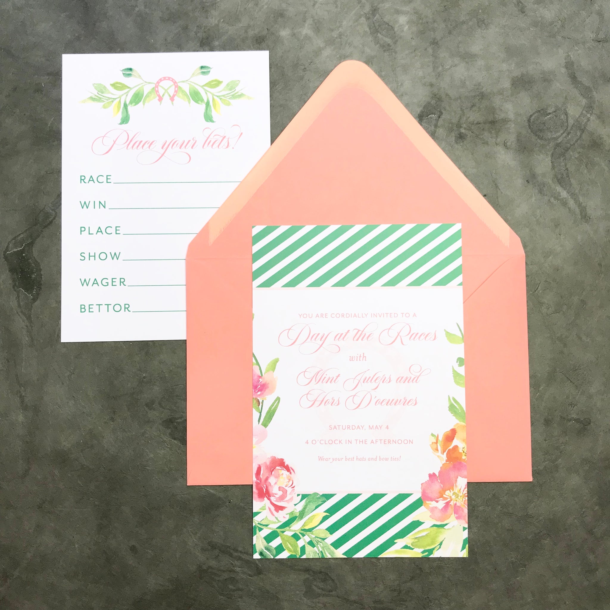 Derby Invitation (set of 10) and Bet Cards