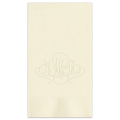 Embossed Monogram Guest Towel 1