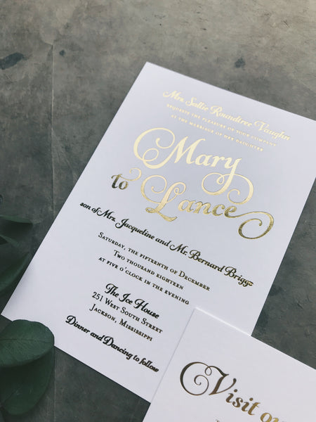 Mary Wedding Invitation - Deposit Listing