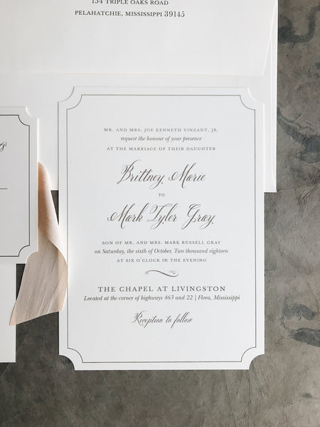 Gray Wedding Invitation - Deposit Listing