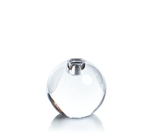 Round Crystal Glass Taper Holder