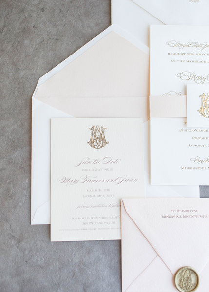 blush-belly-band-gold-foil-monogram-seal-wedding-invitation