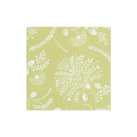 Trailing Floral Pale Green Paper Tableware