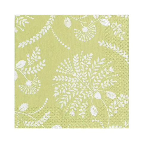 Trailing Floral Pale Green Paper Tableware