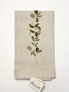 Olive Embroidery on Due Olive Kitchen Towel