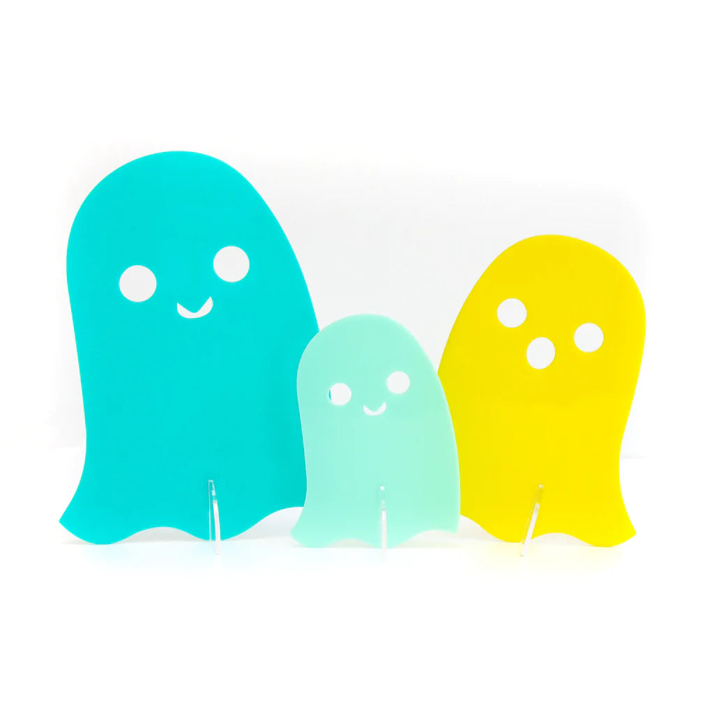 Blue Set Opaque Acrylic Ghost Decorations