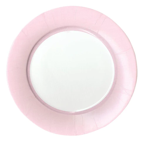 Linen Border Petal Pink Paper Tableware