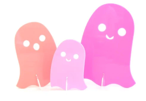 Pink Set Opaque Ghost Decorations