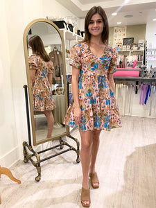 Sloan Dress Teal Paisley (Peach Hunter)