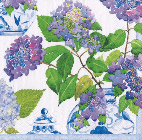 Hydrangeas and Porcelain Paper Tableware