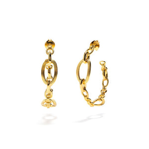 Monique Chain Hoop Earrings in Gold