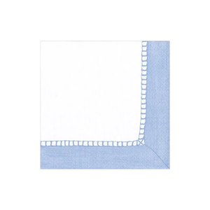 Linen Border Light Blue Paper Tableware
