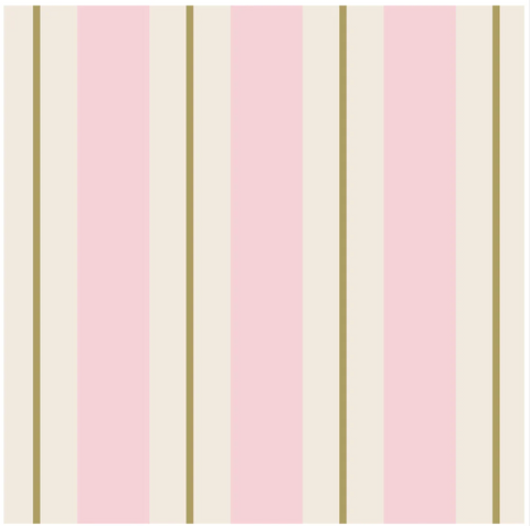 Pink & Gold Awning Stripe Paper Tableware