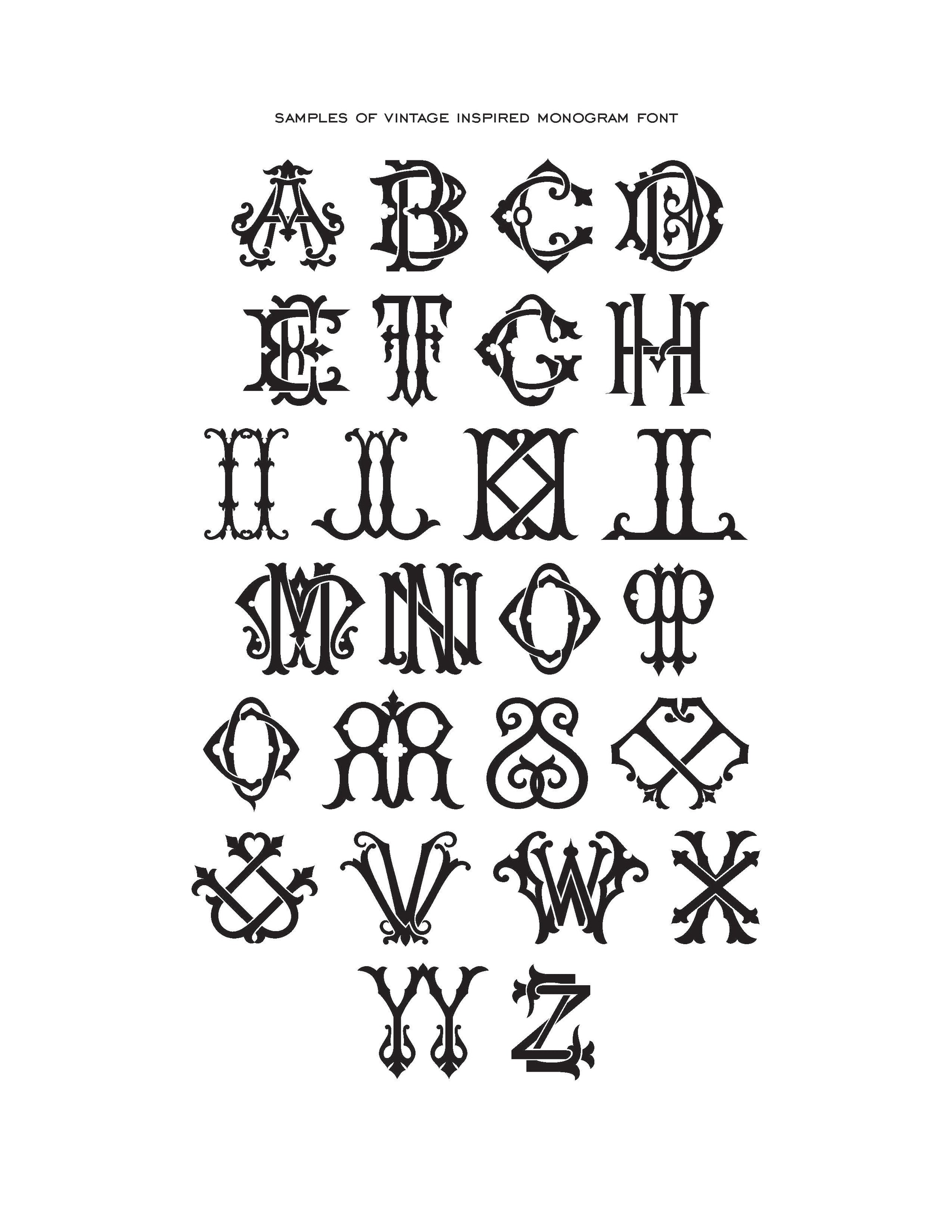 3 Letter Monogram Samples Monogram Rubber Stamp – Fresh Ink